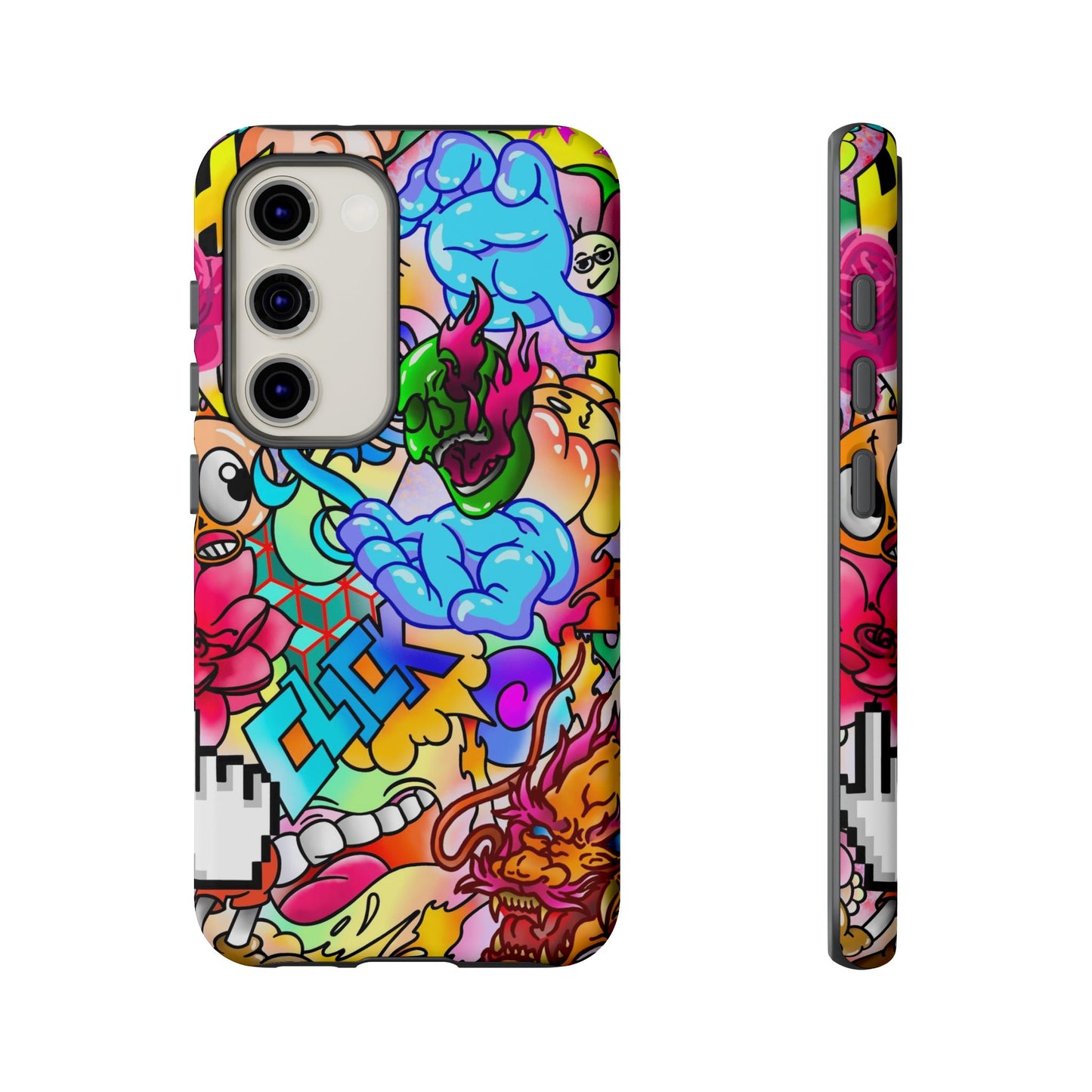 Vibrant Tough Phone Case - Funky Art Design for Gamers & Art Lovers