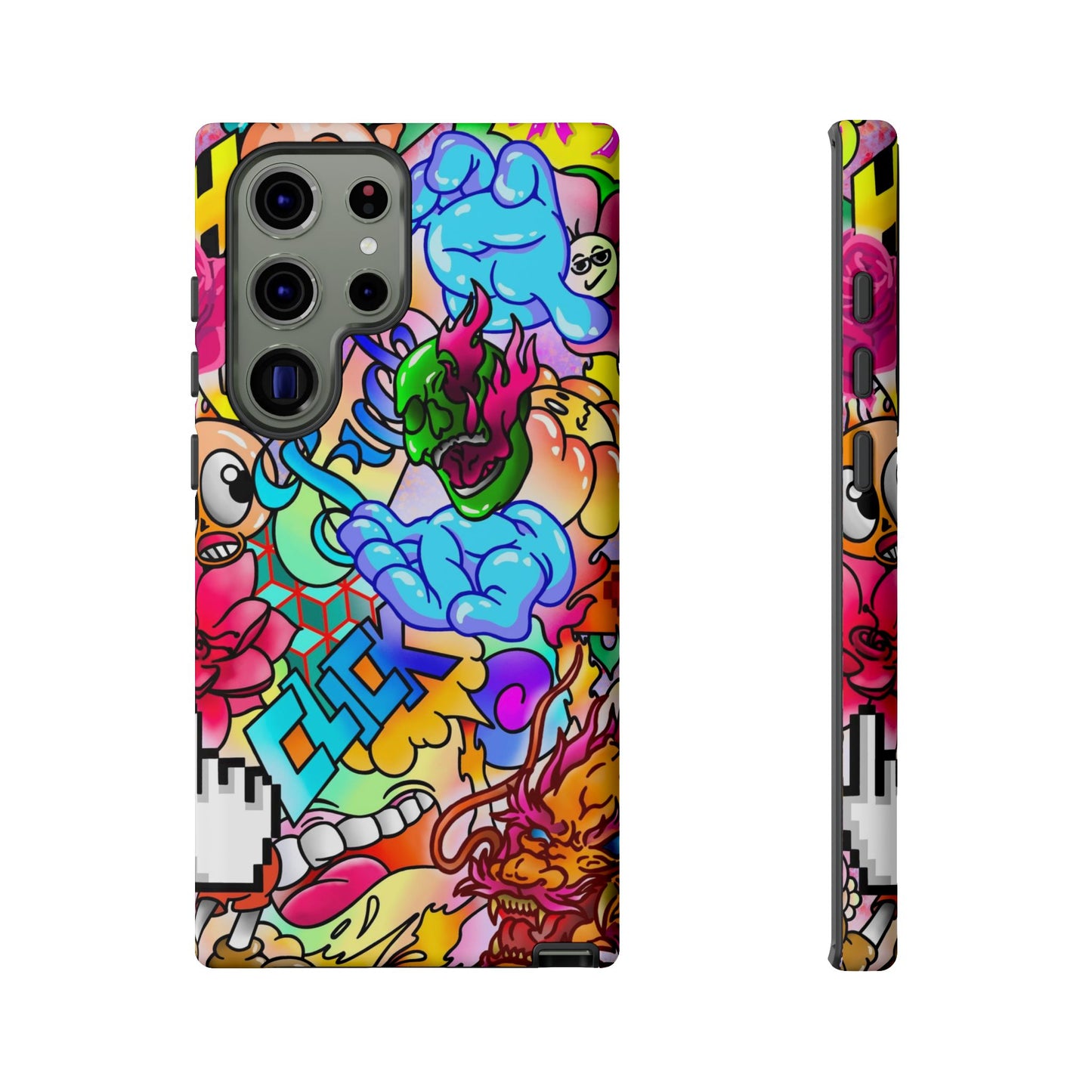 Vibrant Tough Phone Case - Funky Art Design for Gamers & Art Lovers