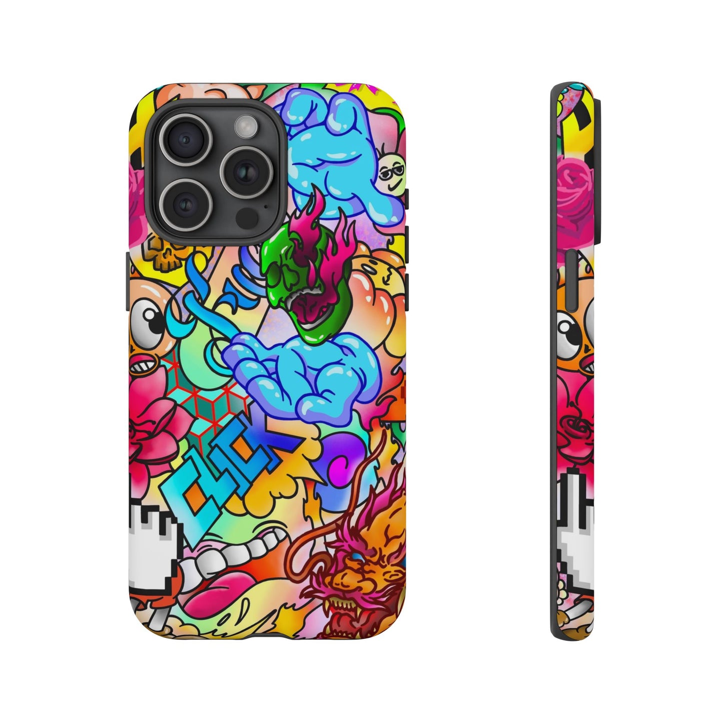 Vibrant Tough Phone Case - Funky Art Design for Gamers & Art Lovers