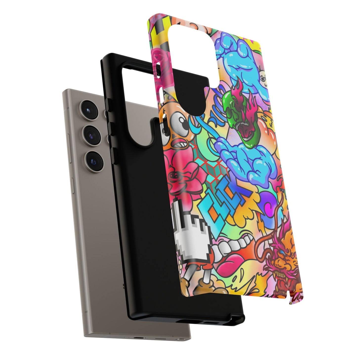 Vibrant Tough Phone Case - Funky Art Design for Gamers & Art Lovers