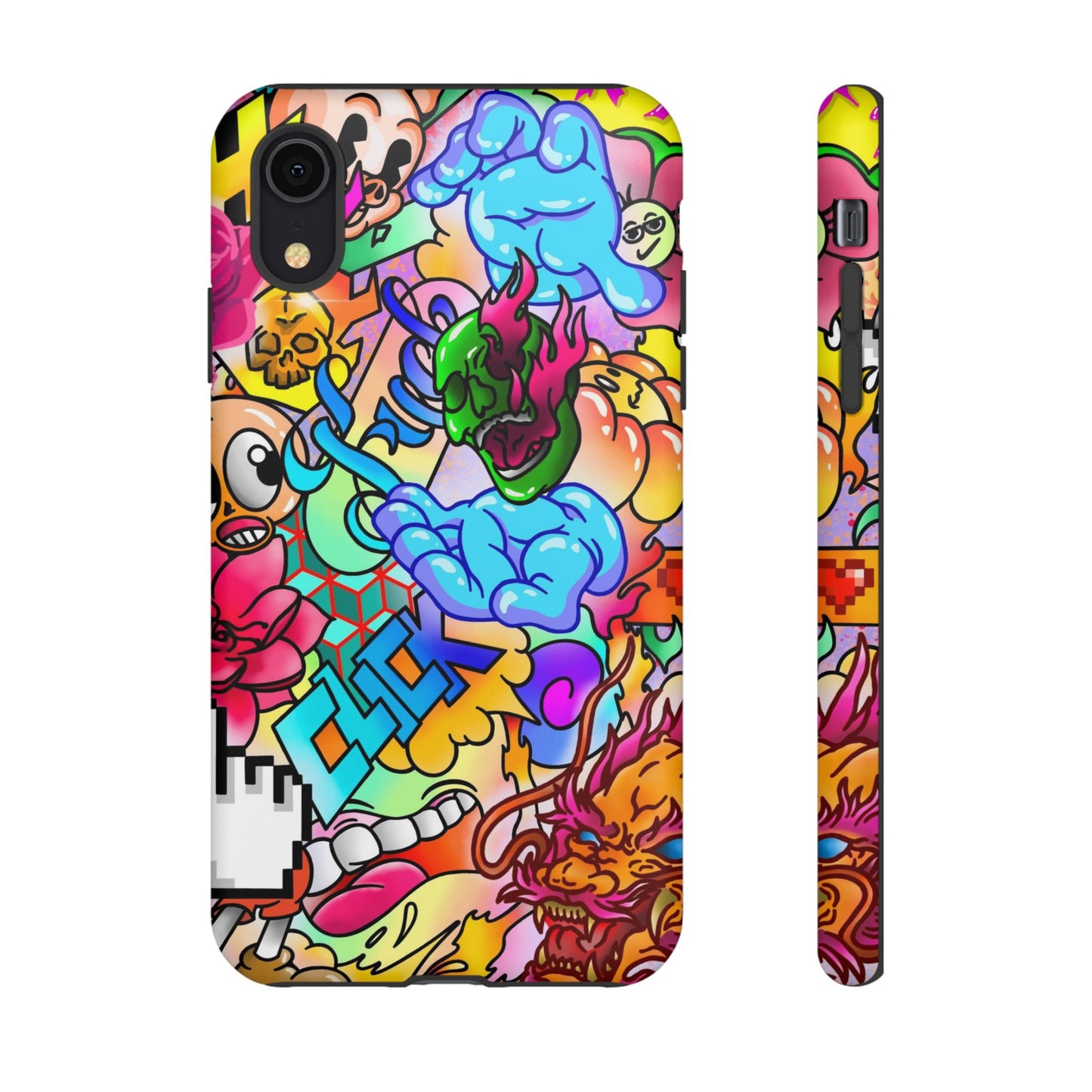 Vibrant Tough Phone Case - Funky Art Design for Gamers & Art Lovers