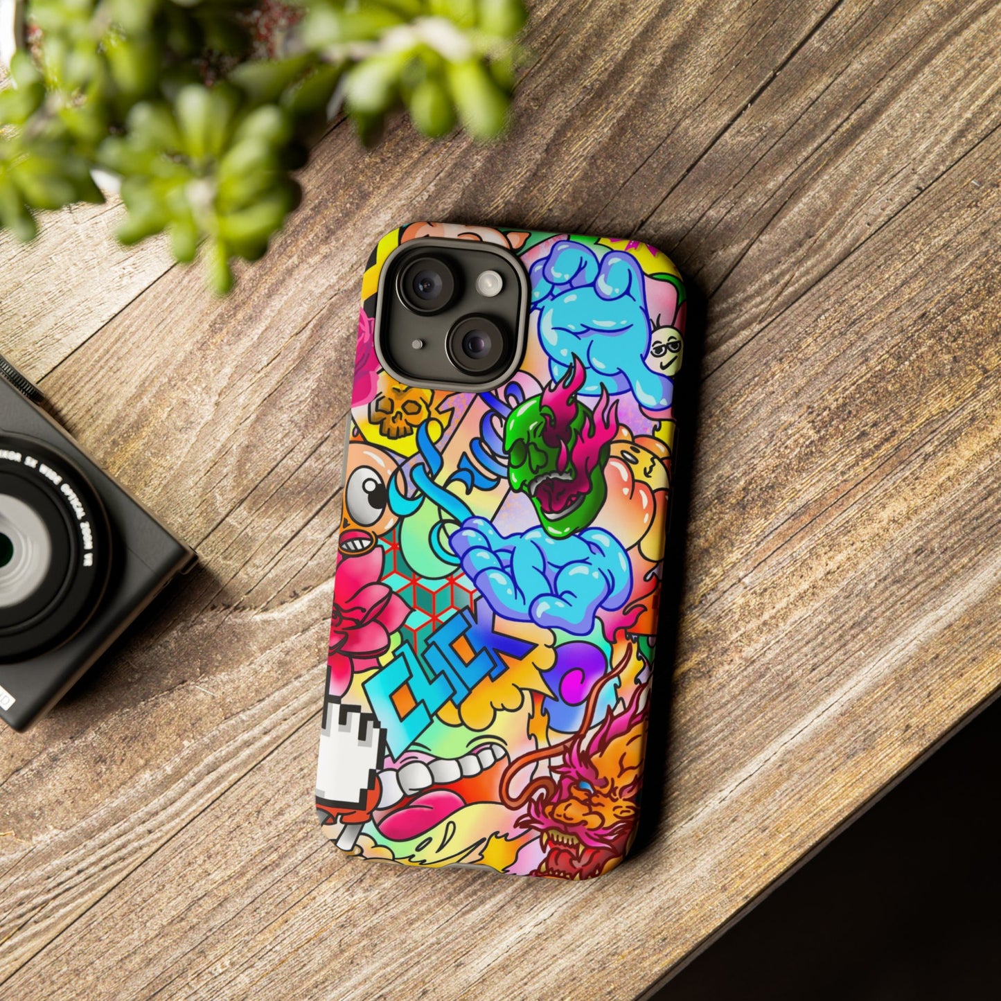 Vibrant Tough Phone Case - Funky Art Design for Gamers & Art Lovers