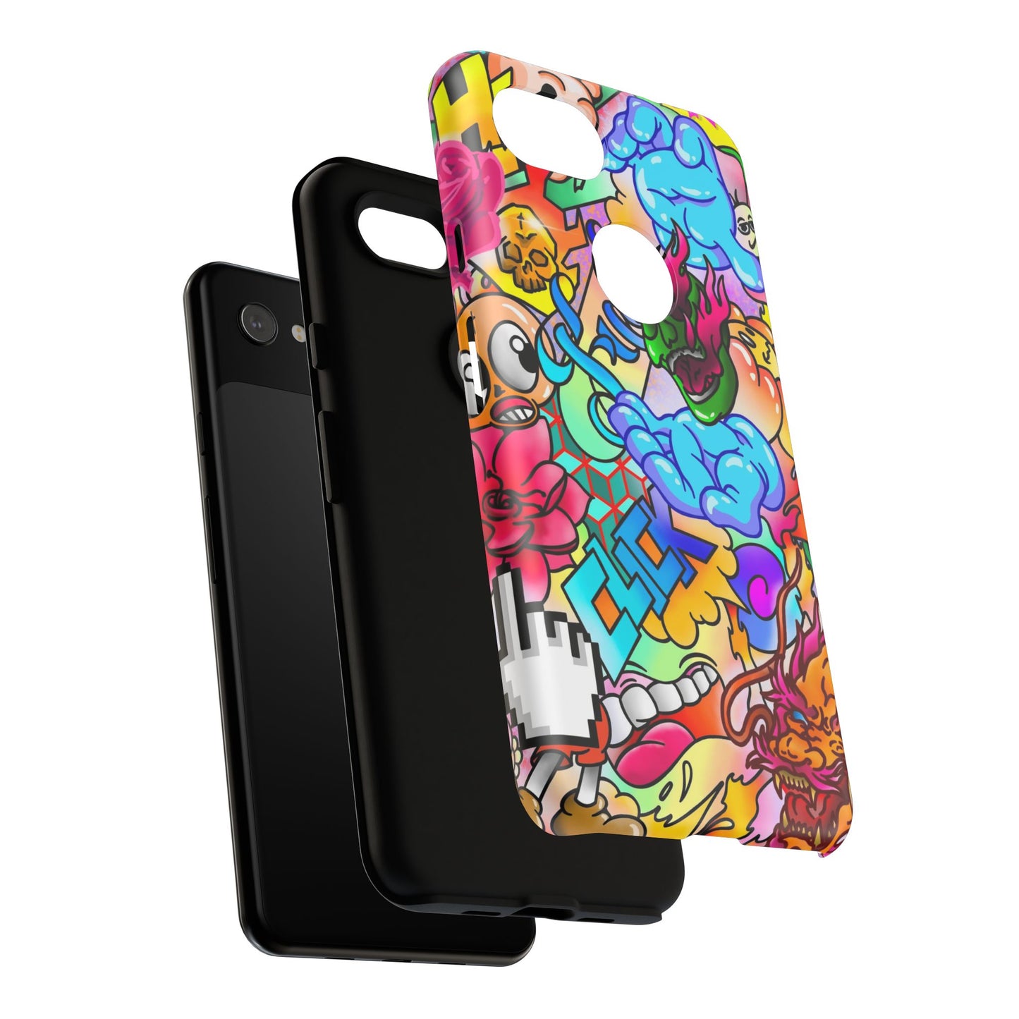 Vibrant Tough Phone Case - Funky Art Design for Gamers & Art Lovers