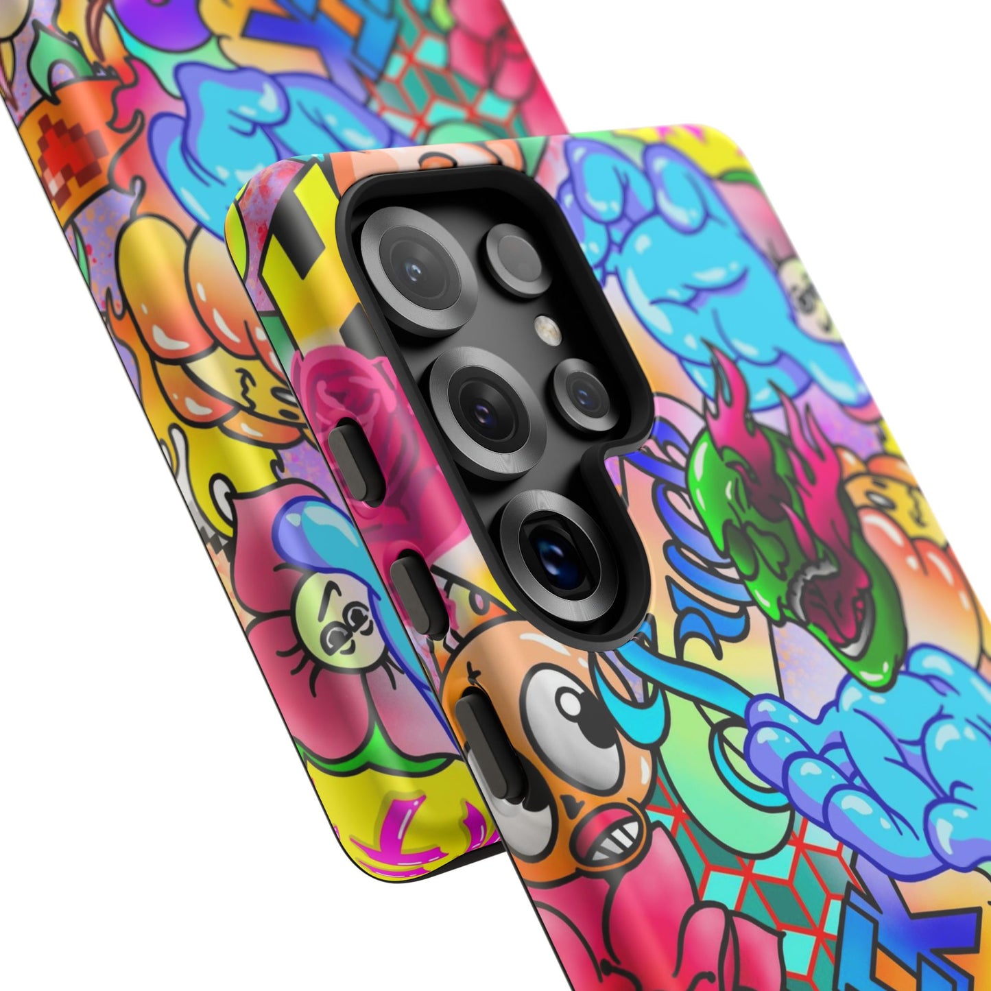 Vibrant Tough Phone Case - Funky Art Design for Gamers & Art Lovers