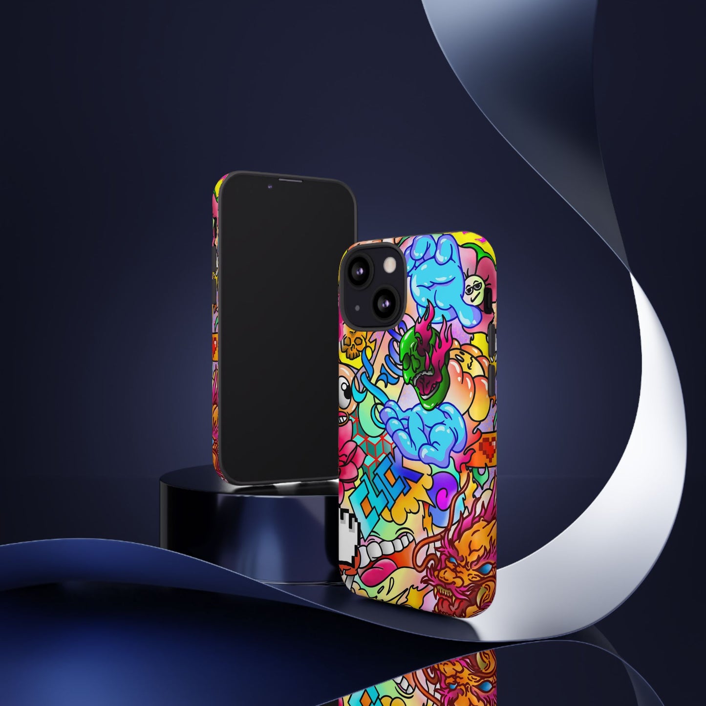 Vibrant Tough Phone Case - Funky Art Design for Gamers & Art Lovers