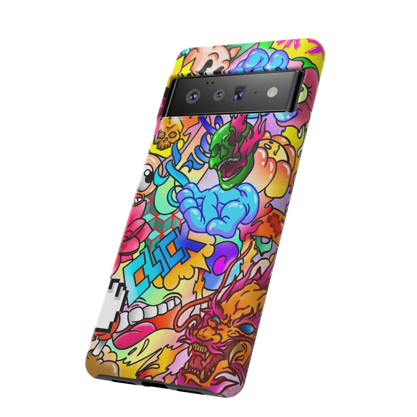 Vibrant Tough Phone Case - Funky Art Design for Gamers & Art Lovers