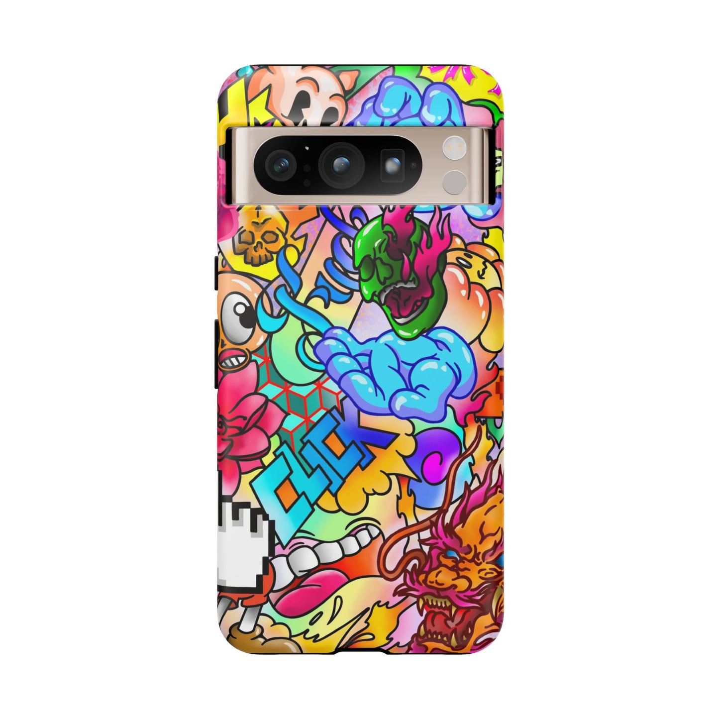 Vibrant Tough Phone Case - Funky Art Design for Gamers & Art Lovers