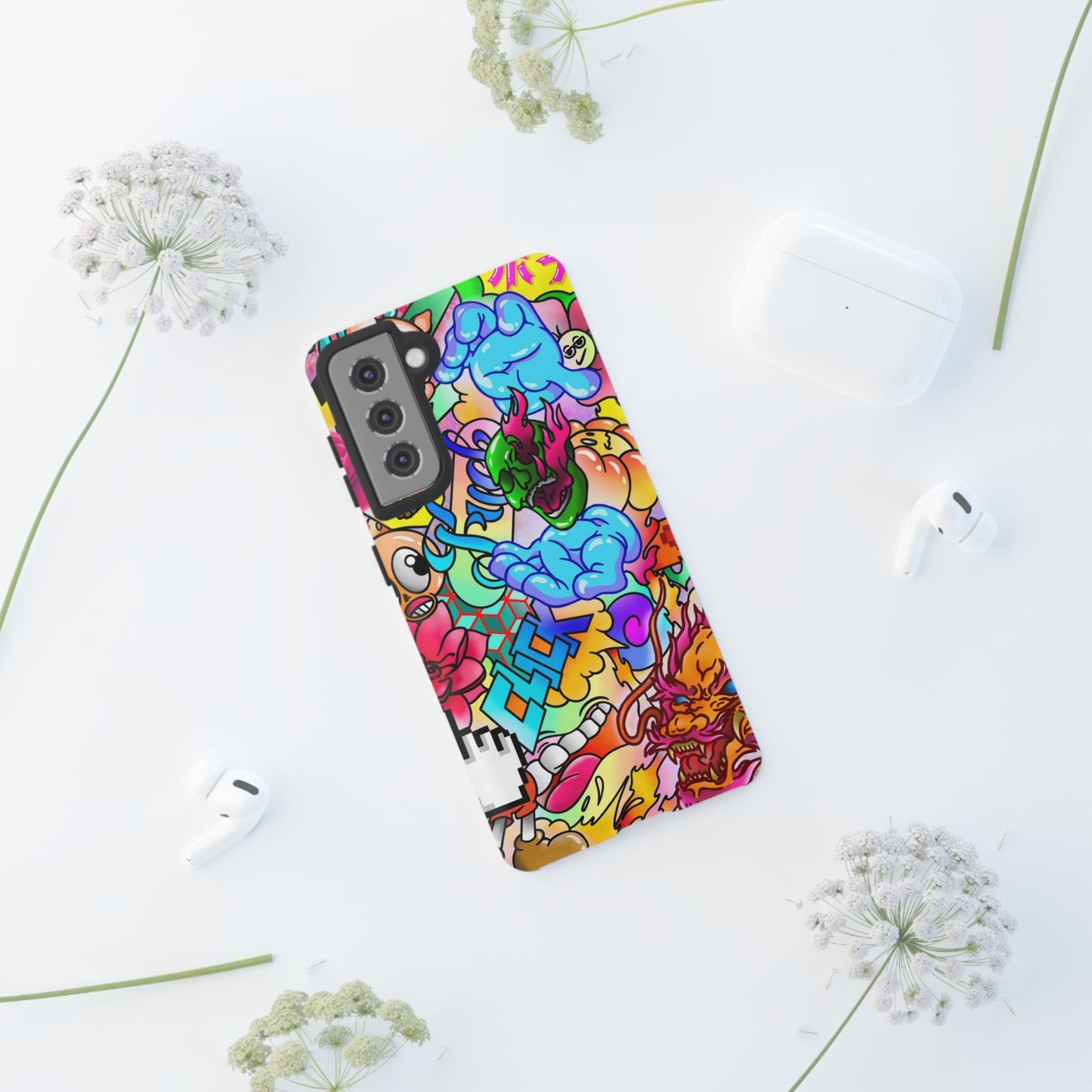 Vibrant Tough Phone Case - Funky Art Design for Gamers & Art Lovers