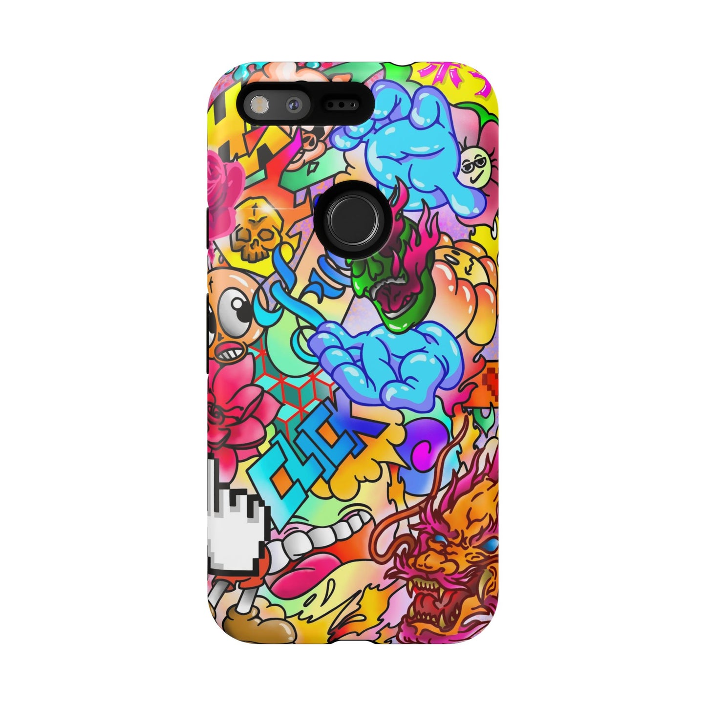 Vibrant Tough Phone Case - Funky Art Design for Gamers & Art Lovers