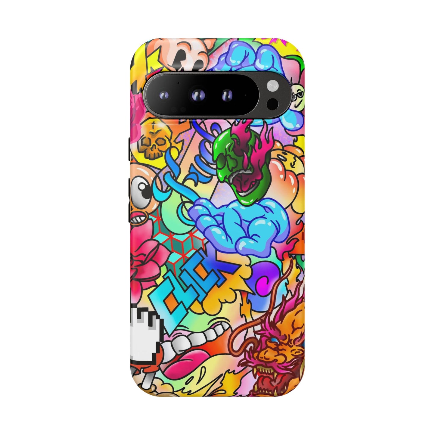 Vibrant Tough Phone Case - Funky Art Design for Gamers & Art Lovers