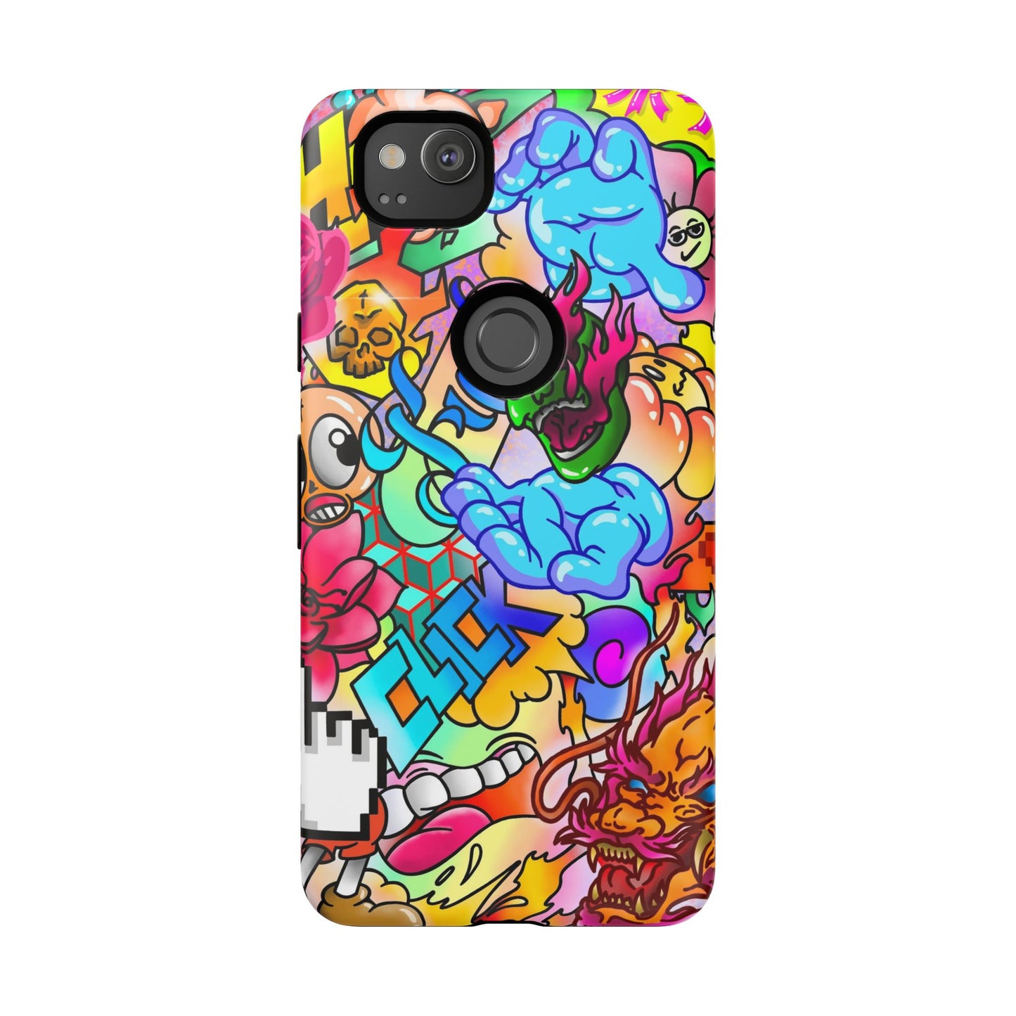 Vibrant Tough Phone Case - Funky Art Design for Gamers & Art Lovers