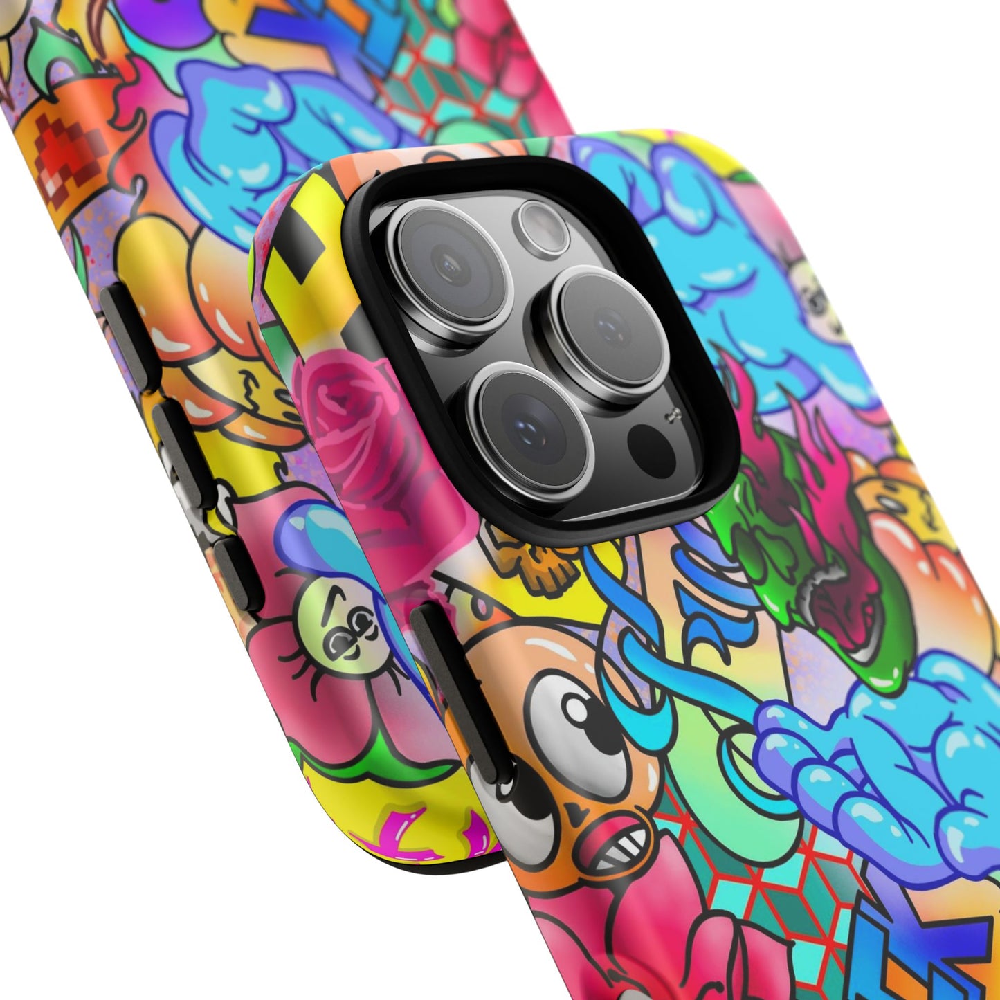 Vibrant Tough Phone Case - Funky Art Design for Gamers & Art Lovers