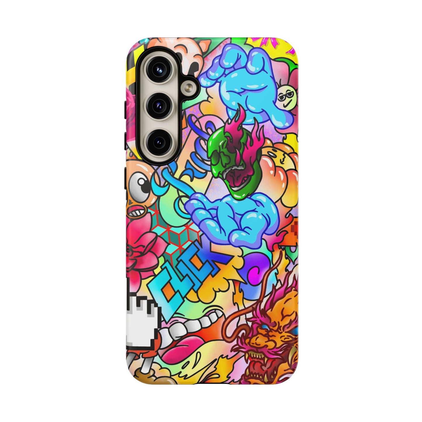 Vibrant Tough Phone Case - Funky Art Design for Gamers & Art Lovers