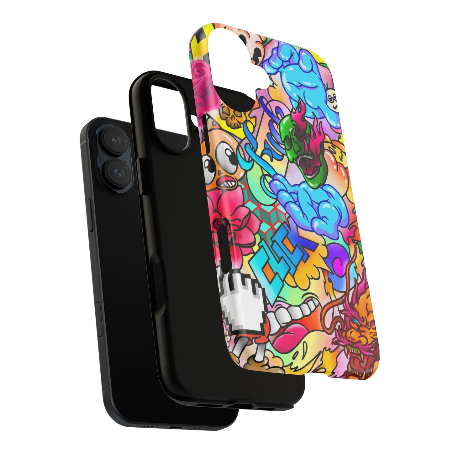 Vibrant Tough Phone Case - Funky Art Design for Gamers & Art Lovers