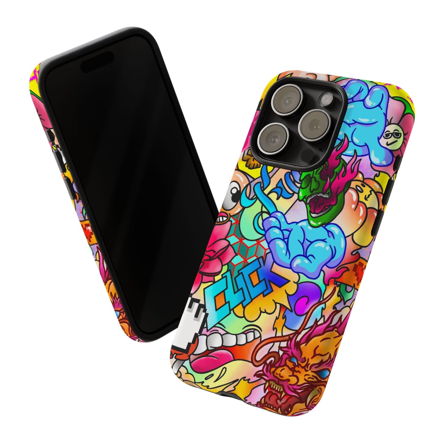 Vibrant Tough Phone Case - Funky Art Design for Gamers & Art Lovers