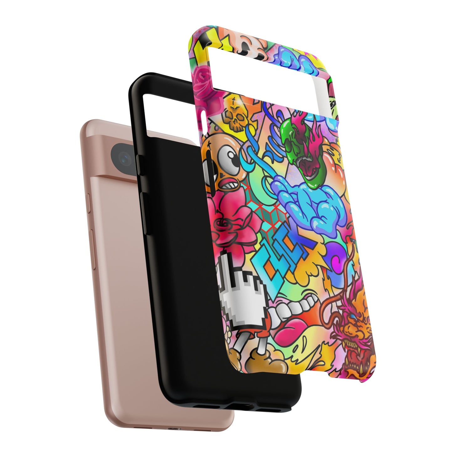 Vibrant Tough Phone Case - Funky Art Design for Gamers & Art Lovers