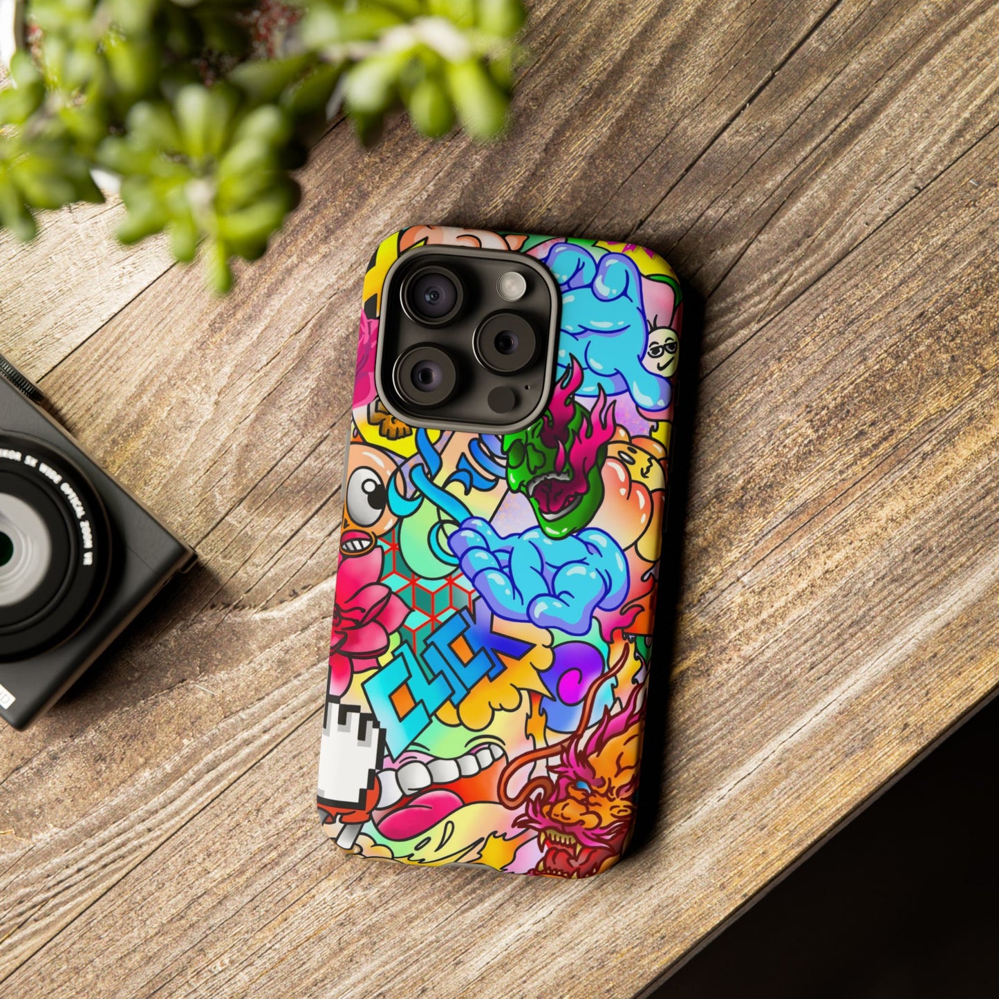Vibrant Tough Phone Case - Funky Art Design for Gamers & Art Lovers