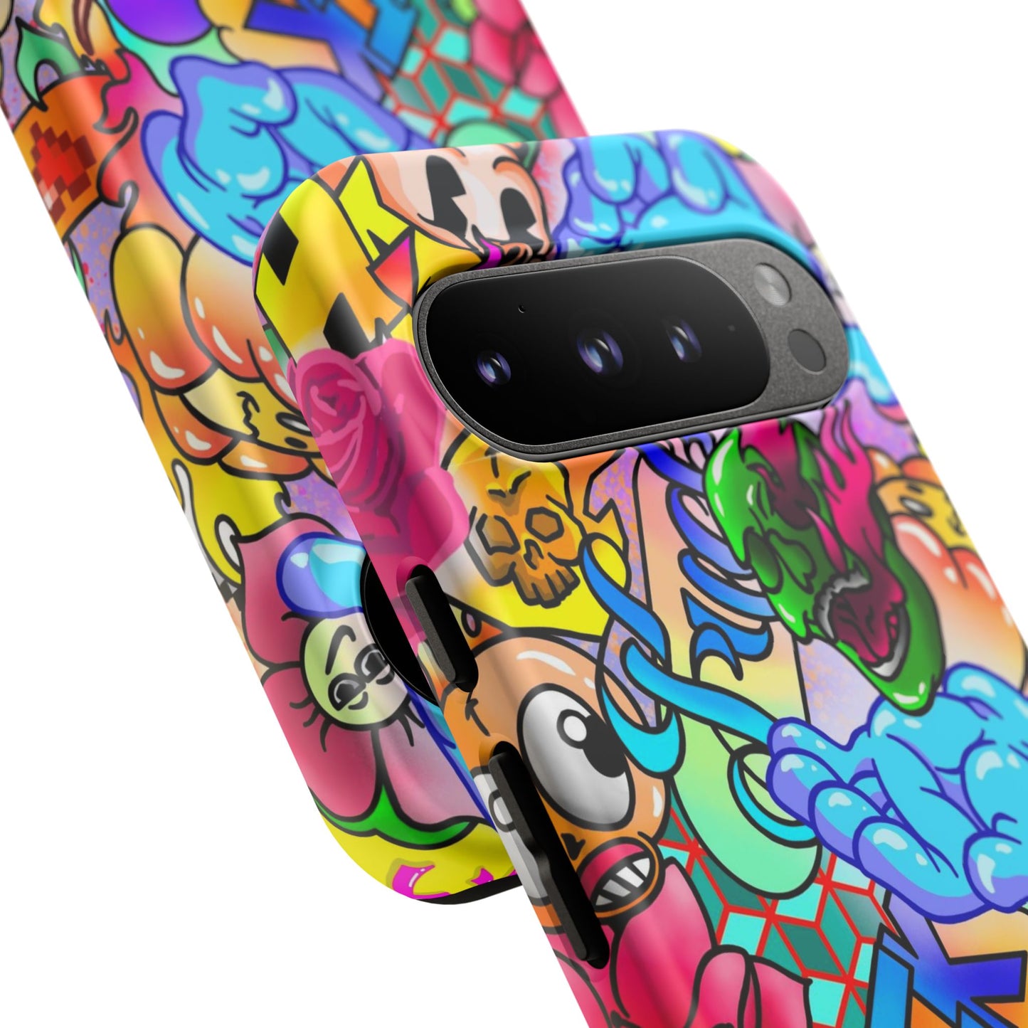Vibrant Tough Phone Case - Funky Art Design for Gamers & Art Lovers