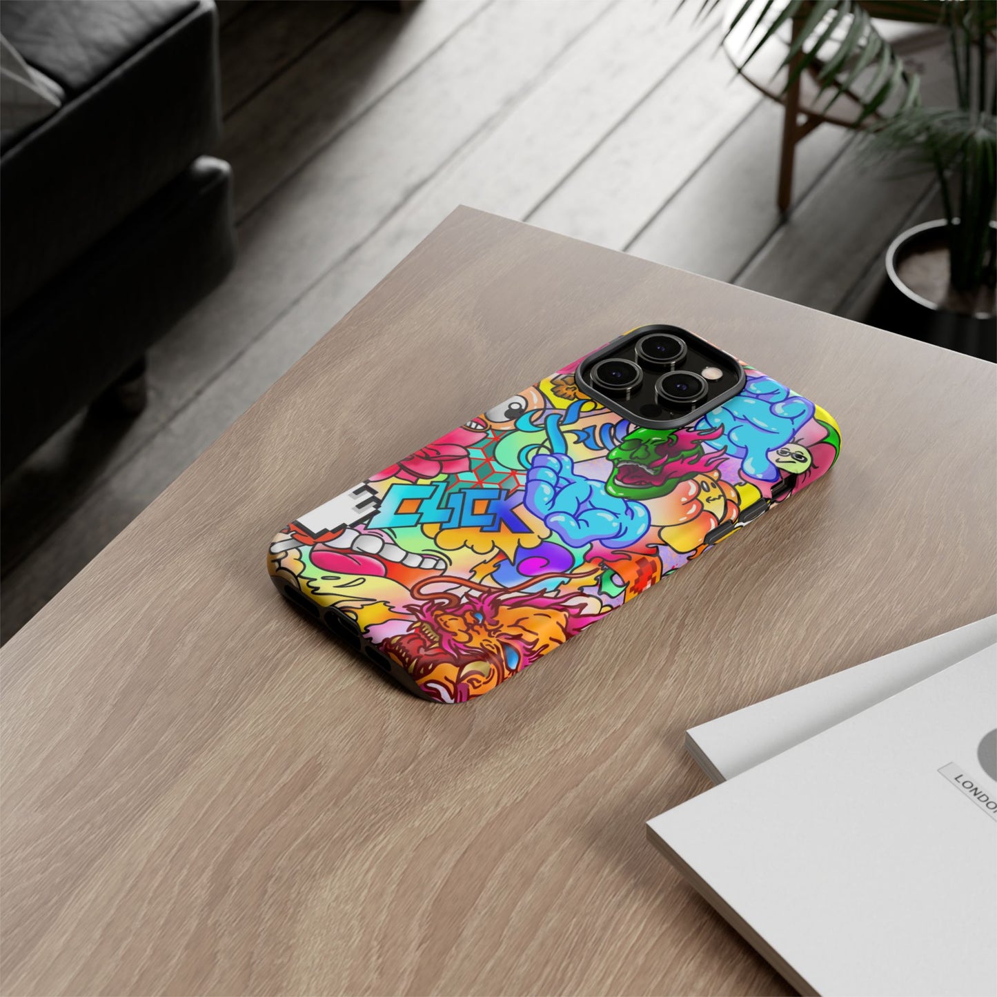 Vibrant Tough Phone Case - Funky Art Design for Gamers & Art Lovers