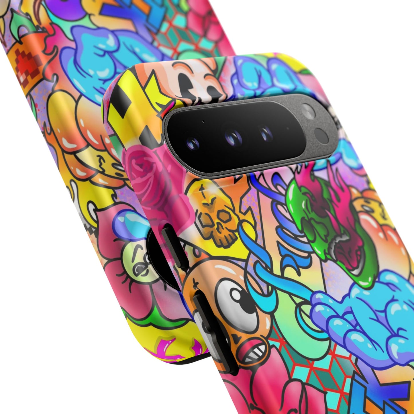 Vibrant Tough Phone Case - Funky Art Design for Gamers & Art Lovers