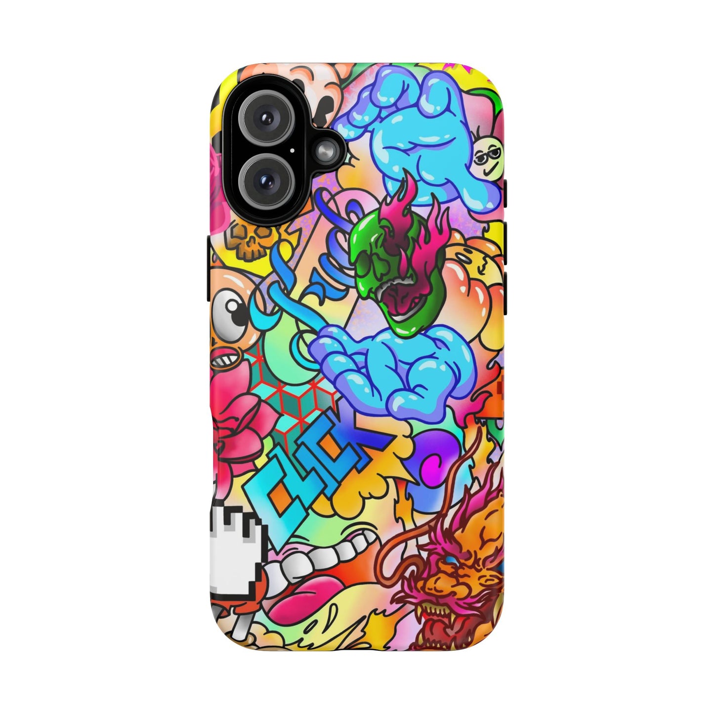 Vibrant Tough Phone Case - Funky Art Design for Gamers & Art Lovers