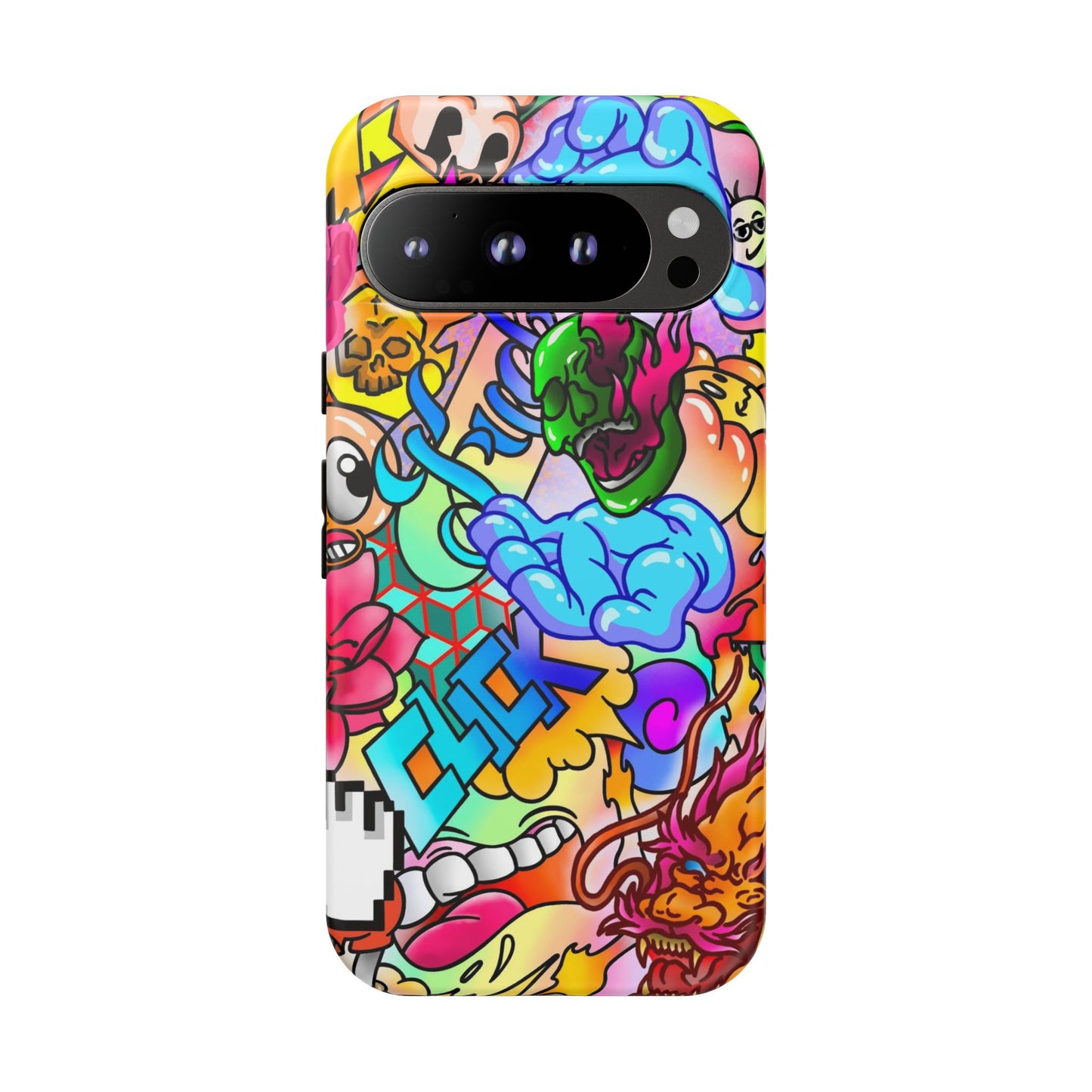Vibrant Tough Phone Case - Funky Art Design for Gamers & Art Lovers