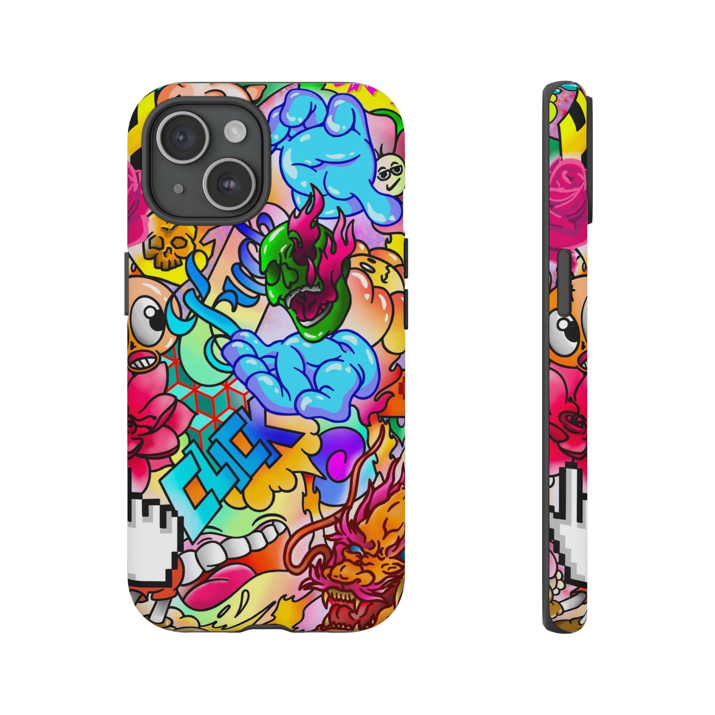 Vibrant Tough Phone Case - Funky Art Design for Gamers & Art Lovers