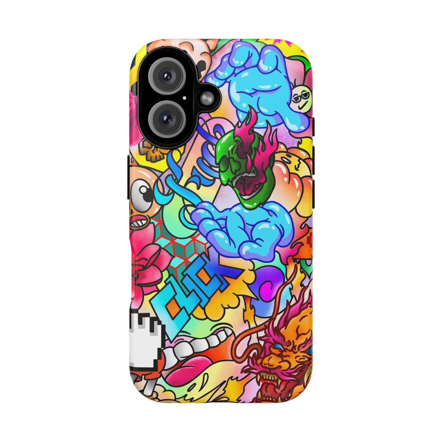 Vibrant Tough Phone Case - Funky Art Design for Gamers & Art Lovers