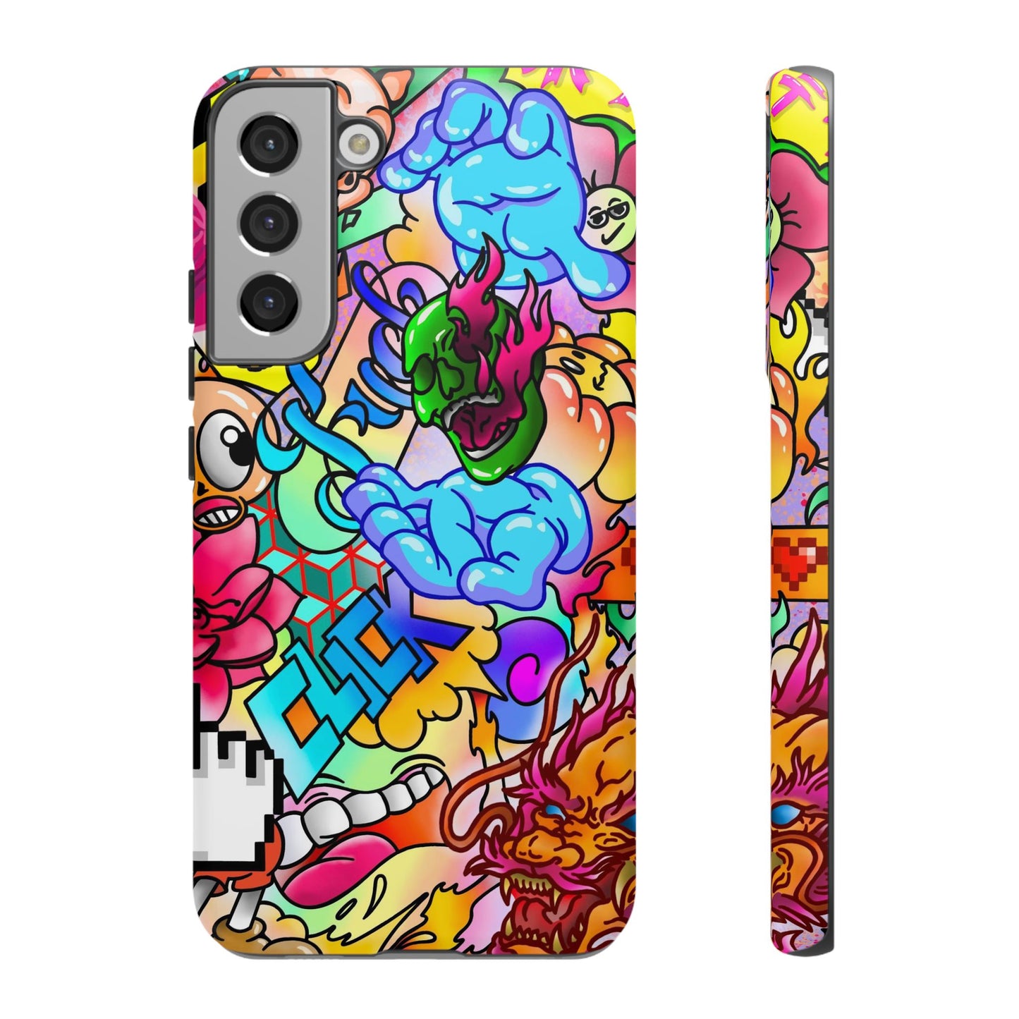 Vibrant Tough Phone Case - Funky Art Design for Gamers & Art Lovers