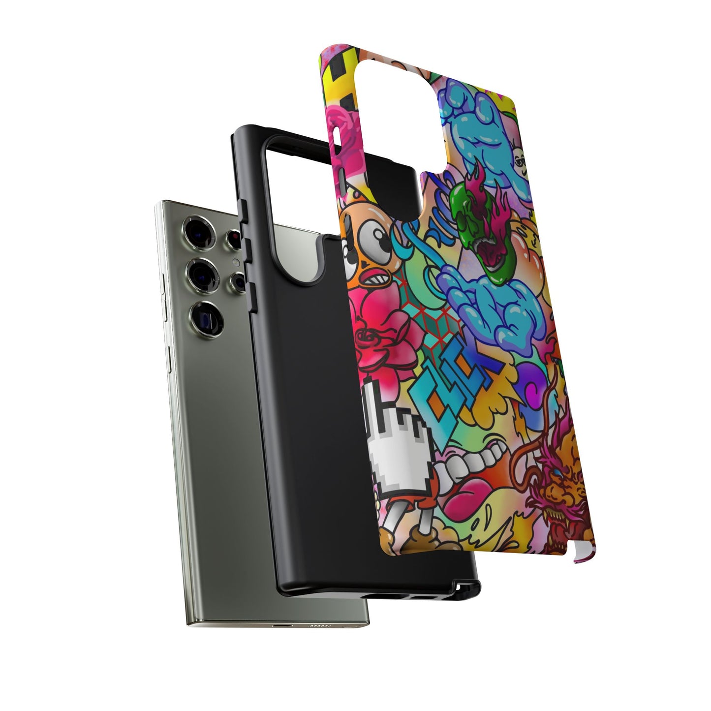 Vibrant Tough Phone Case - Funky Art Design for Gamers & Art Lovers