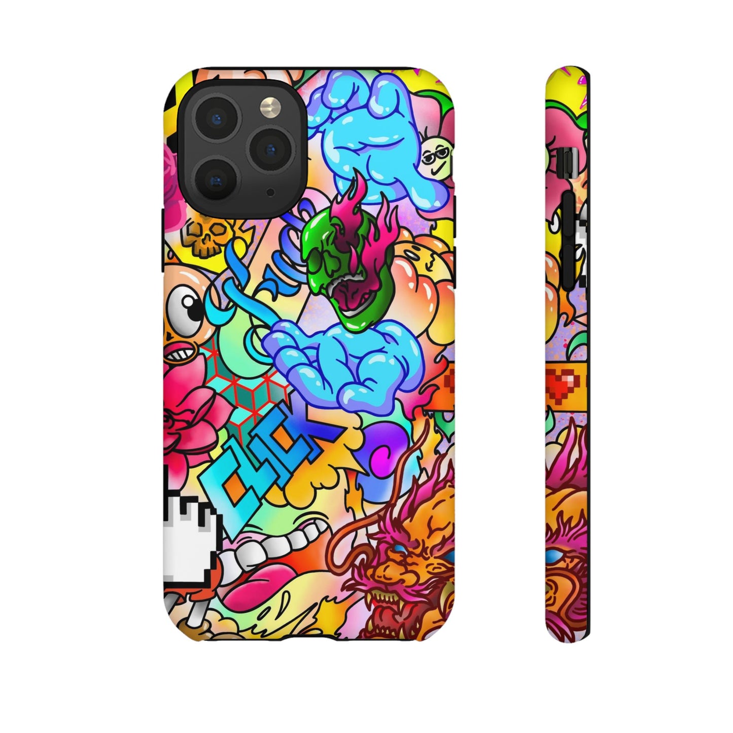 Vibrant Tough Phone Case - Funky Art Design for Gamers & Art Lovers