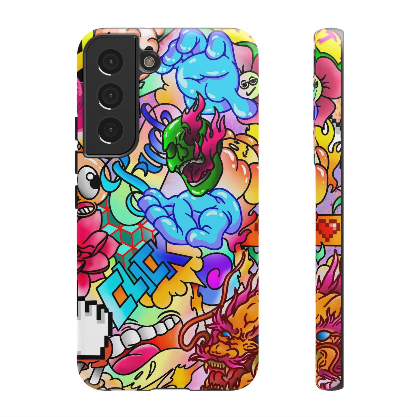Vibrant Tough Phone Case - Funky Art Design for Gamers & Art Lovers