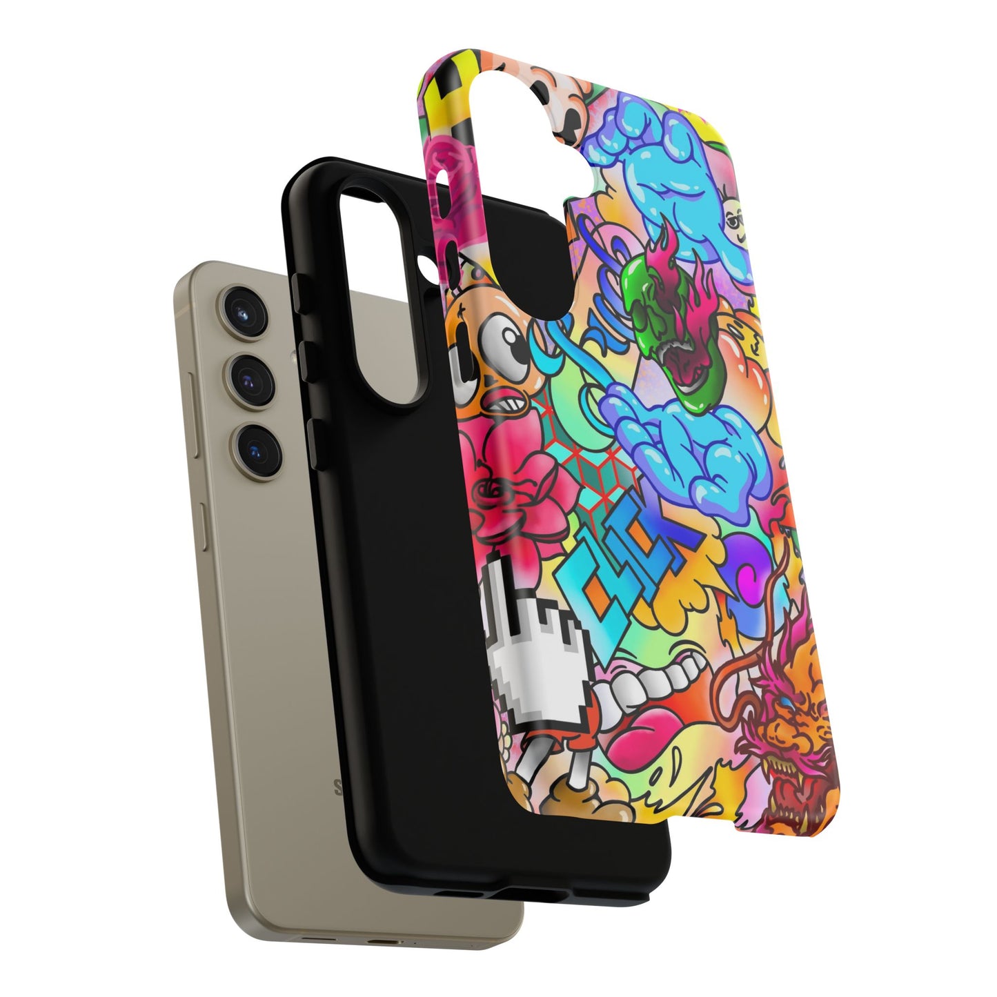 Vibrant Tough Phone Case - Funky Art Design for Gamers & Art Lovers