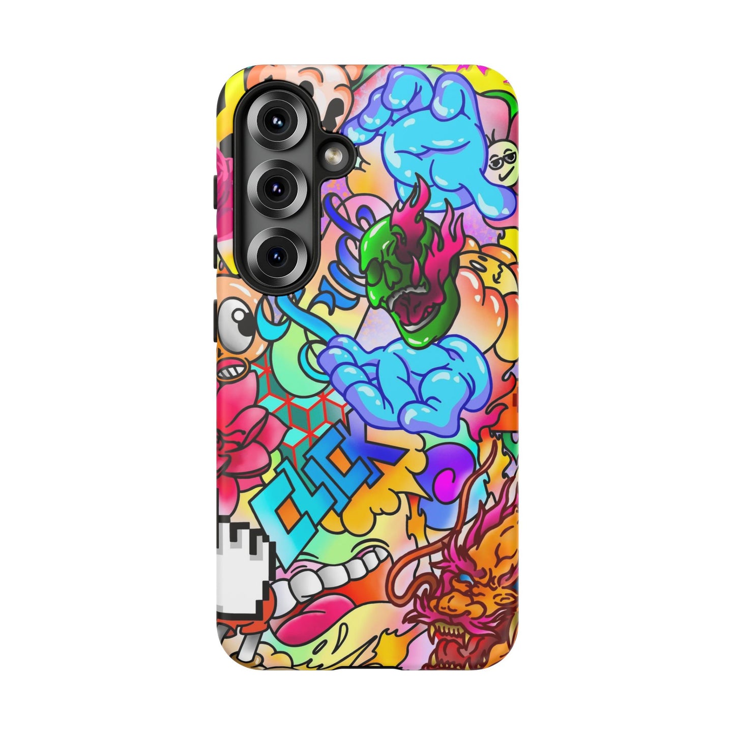 Vibrant Tough Phone Case - Funky Art Design for Gamers & Art Lovers