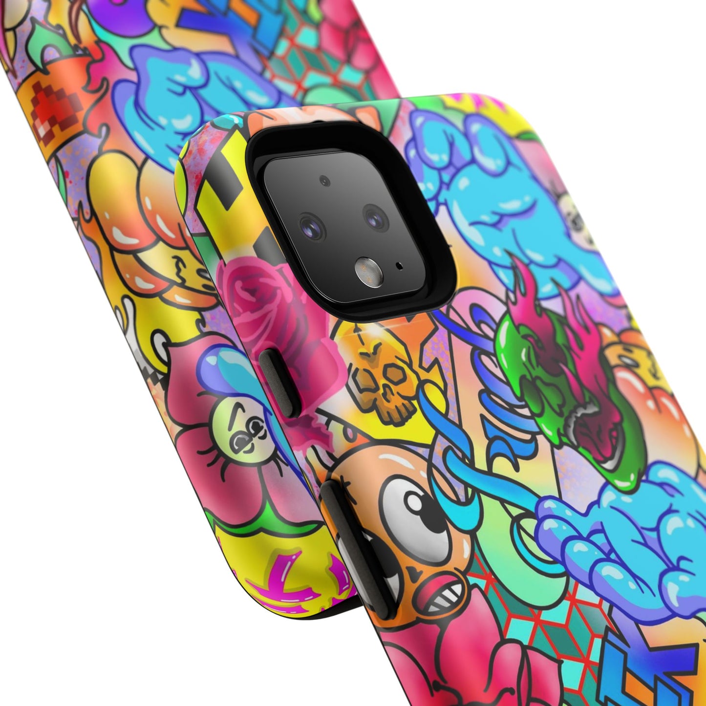 Vibrant Tough Phone Case - Funky Art Design for Gamers & Art Lovers