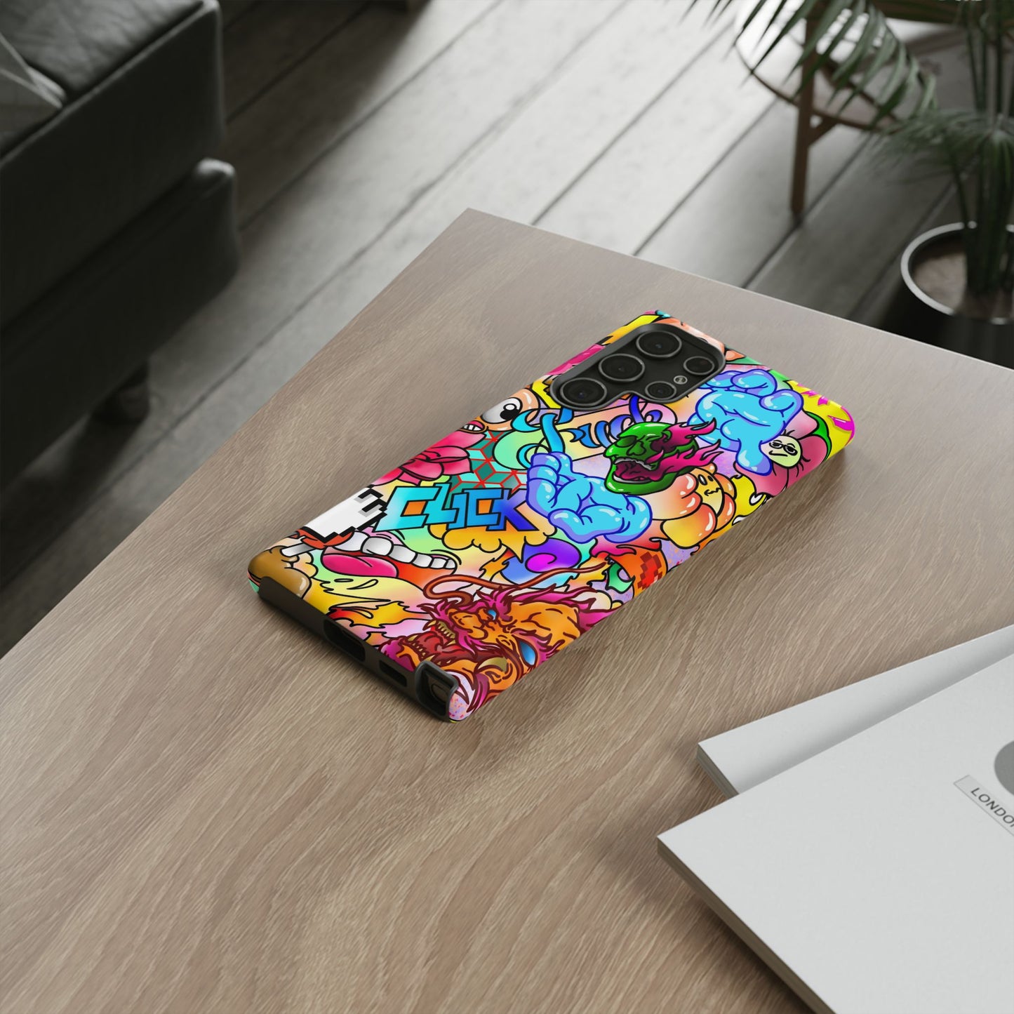Vibrant Tough Phone Case - Funky Art Design for Gamers & Art Lovers