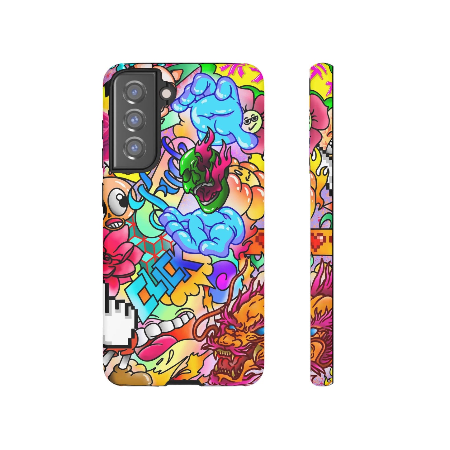 Vibrant Tough Phone Case - Funky Art Design for Gamers & Art Lovers