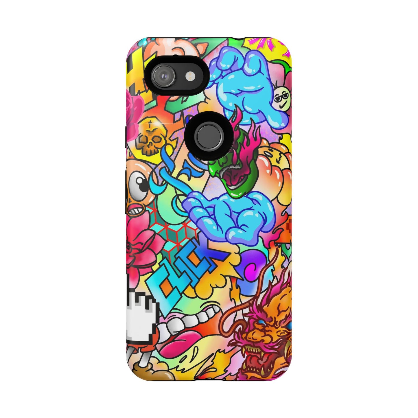 Vibrant Tough Phone Case - Funky Art Design for Gamers & Art Lovers