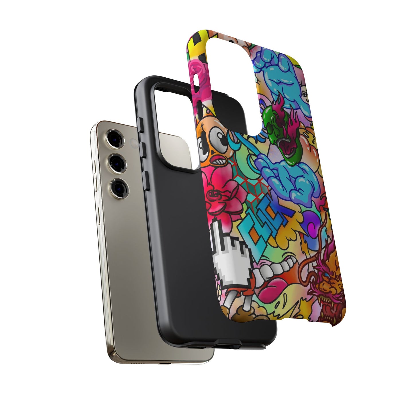 Vibrant Tough Phone Case - Funky Art Design for Gamers & Art Lovers