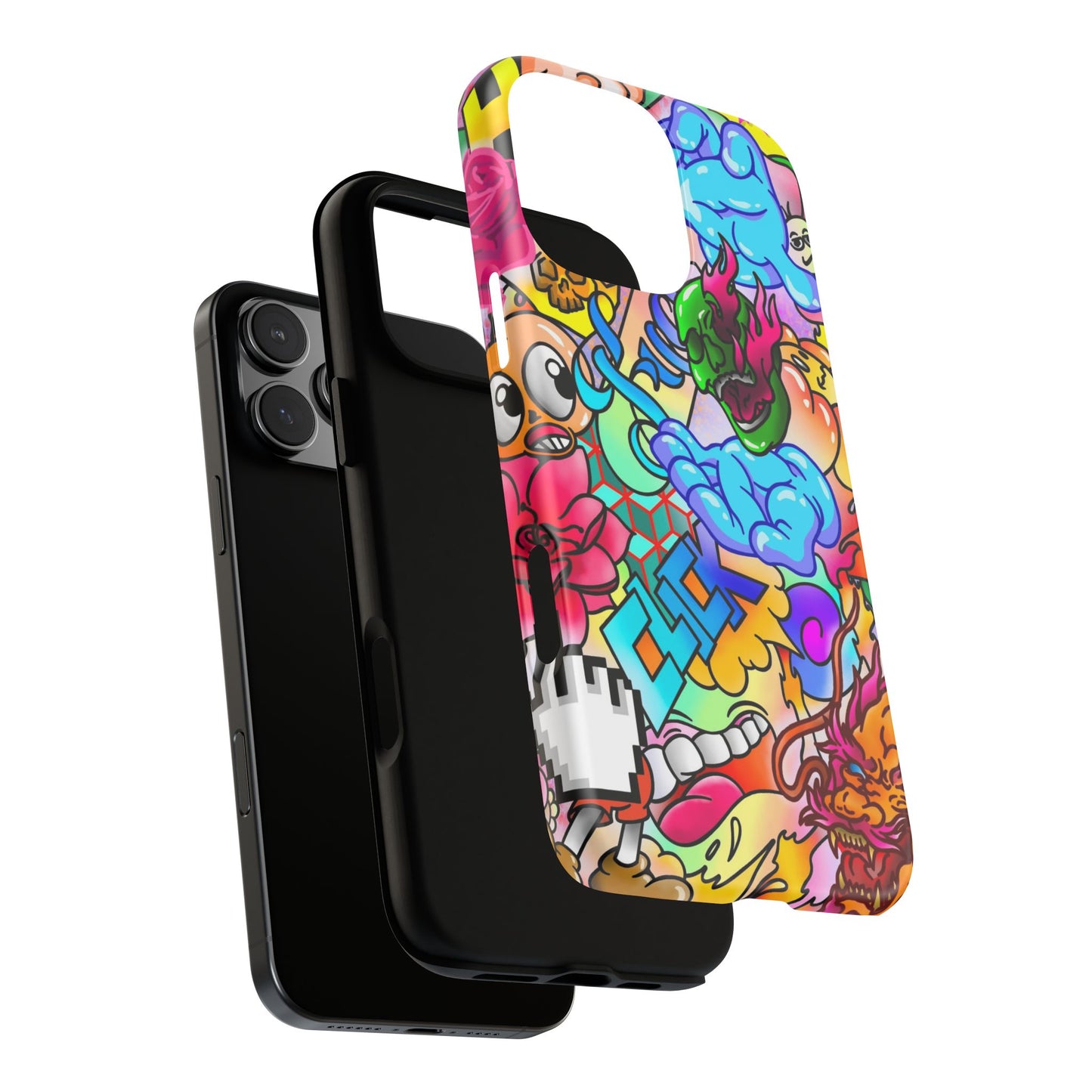 Vibrant Tough Phone Case - Funky Art Design for Gamers & Art Lovers