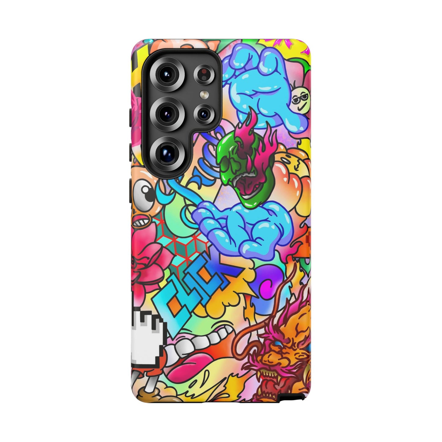 Vibrant Tough Phone Case - Funky Art Design for Gamers & Art Lovers