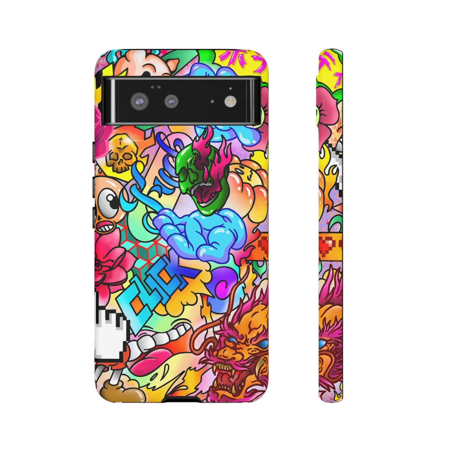 Vibrant Tough Phone Case - Funky Art Design for Gamers & Art Lovers