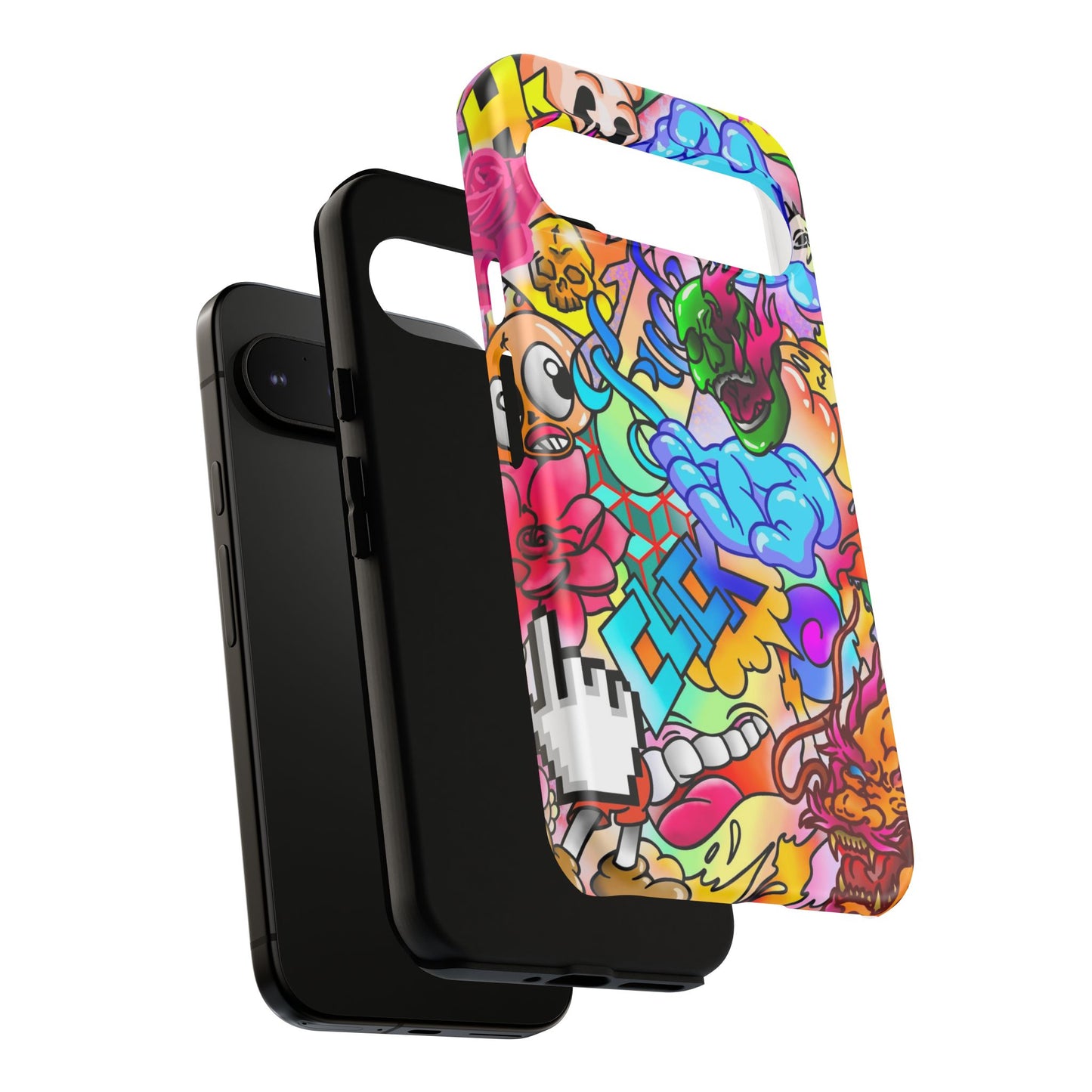 Vibrant Tough Phone Case - Funky Art Design for Gamers & Art Lovers