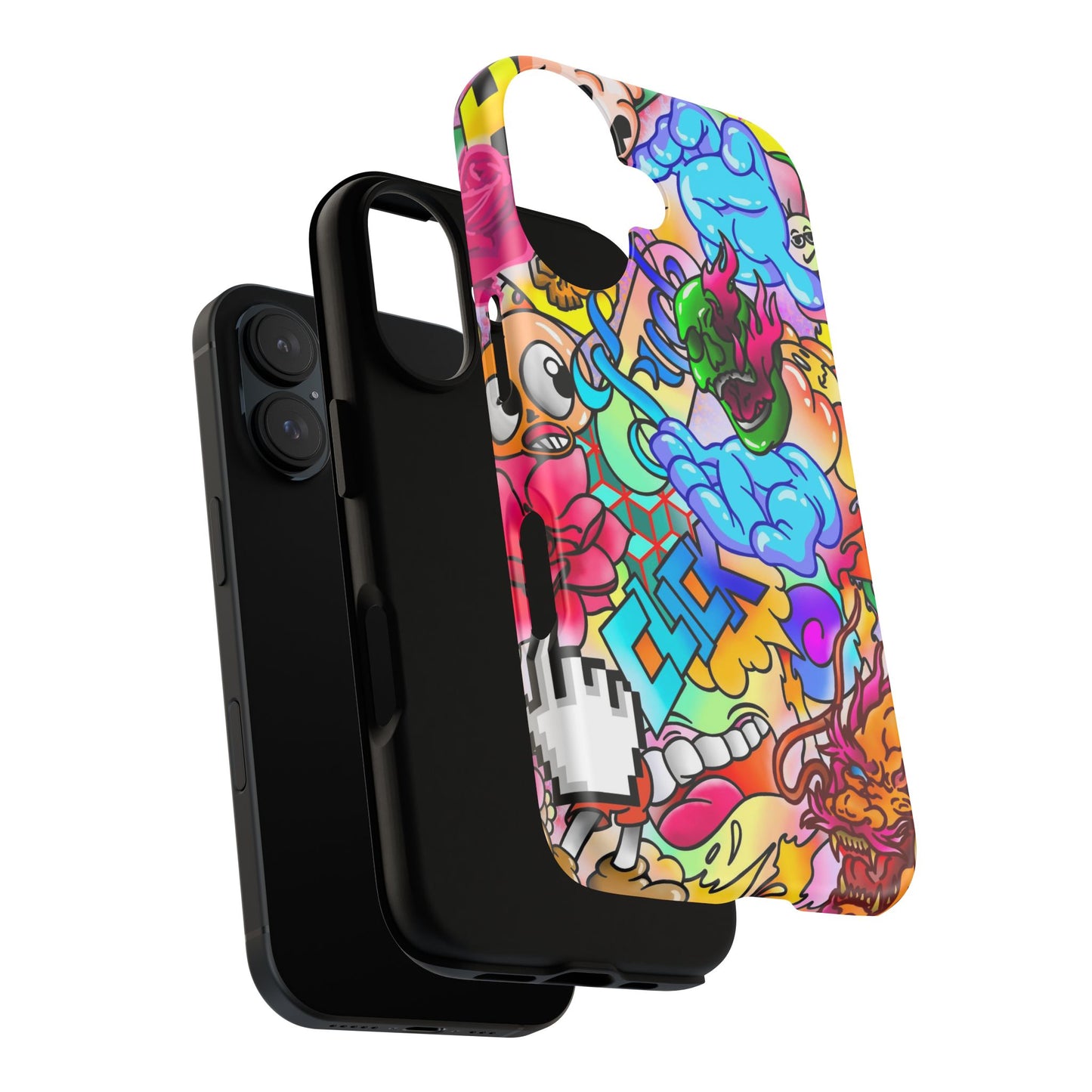 Vibrant Tough Phone Case - Funky Art Design for Gamers & Art Lovers