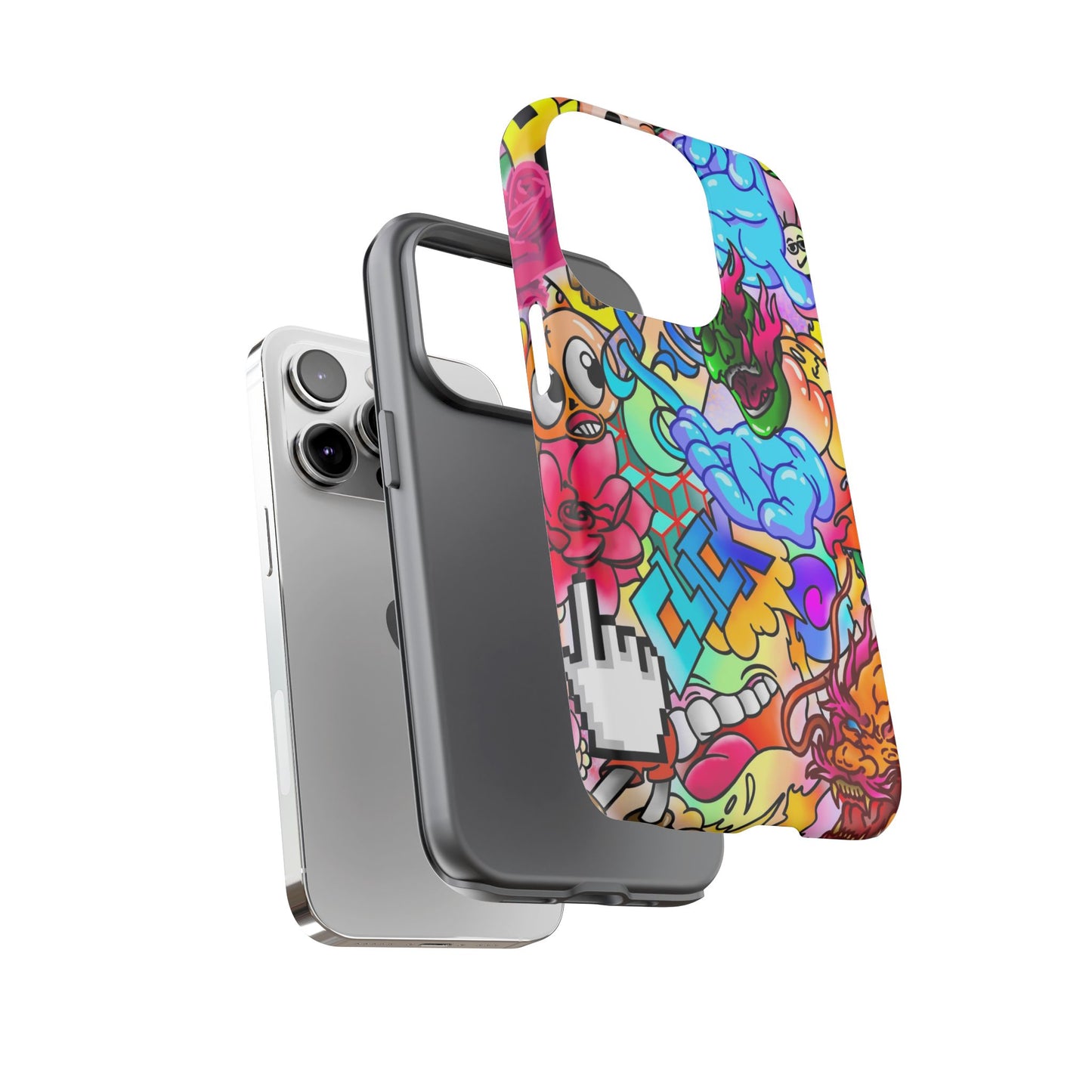 Vibrant Tough Phone Case - Funky Art Design for Gamers & Art Lovers