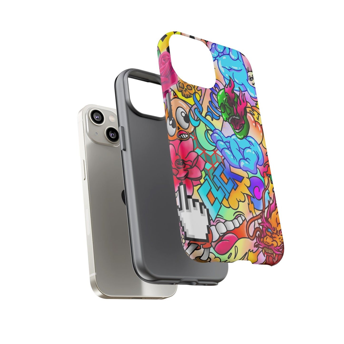 Vibrant Tough Phone Case - Funky Art Design for Gamers & Art Lovers