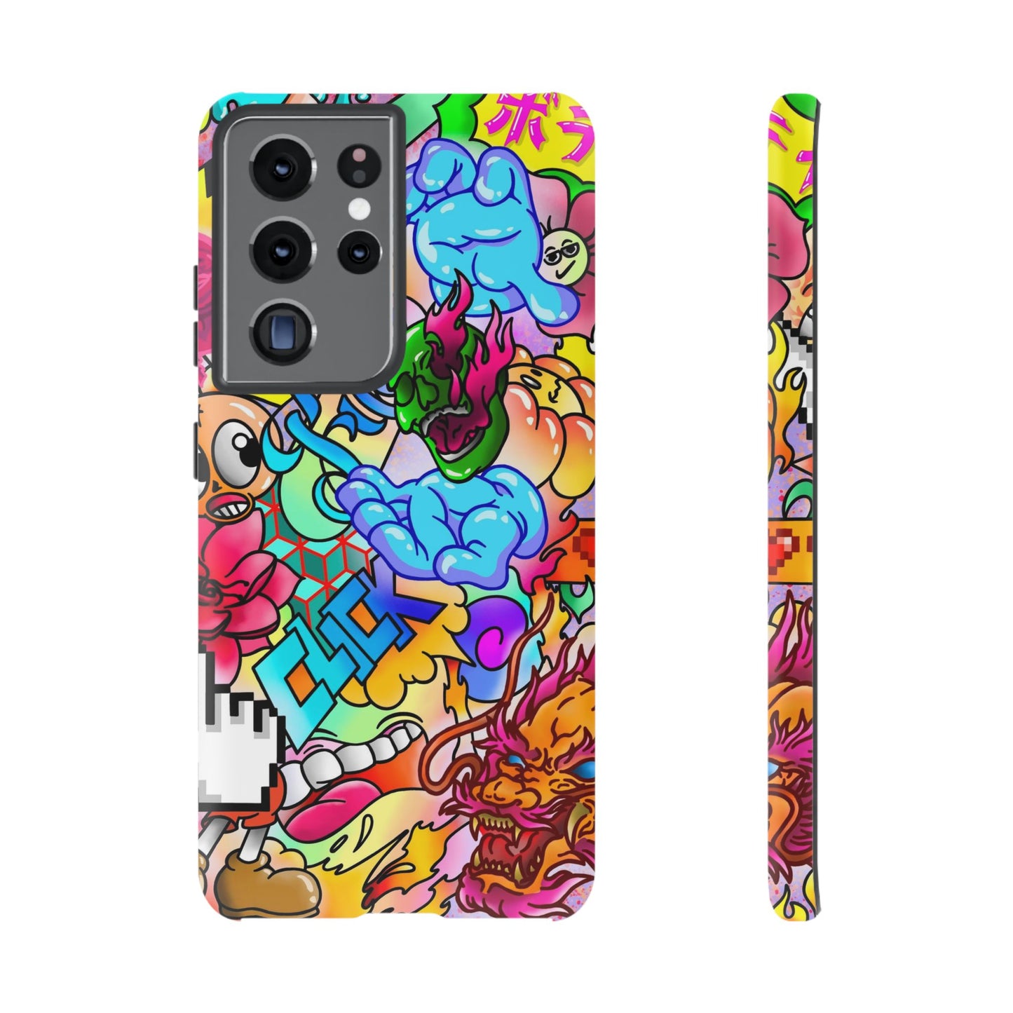 Vibrant Tough Phone Case - Funky Art Design for Gamers & Art Lovers