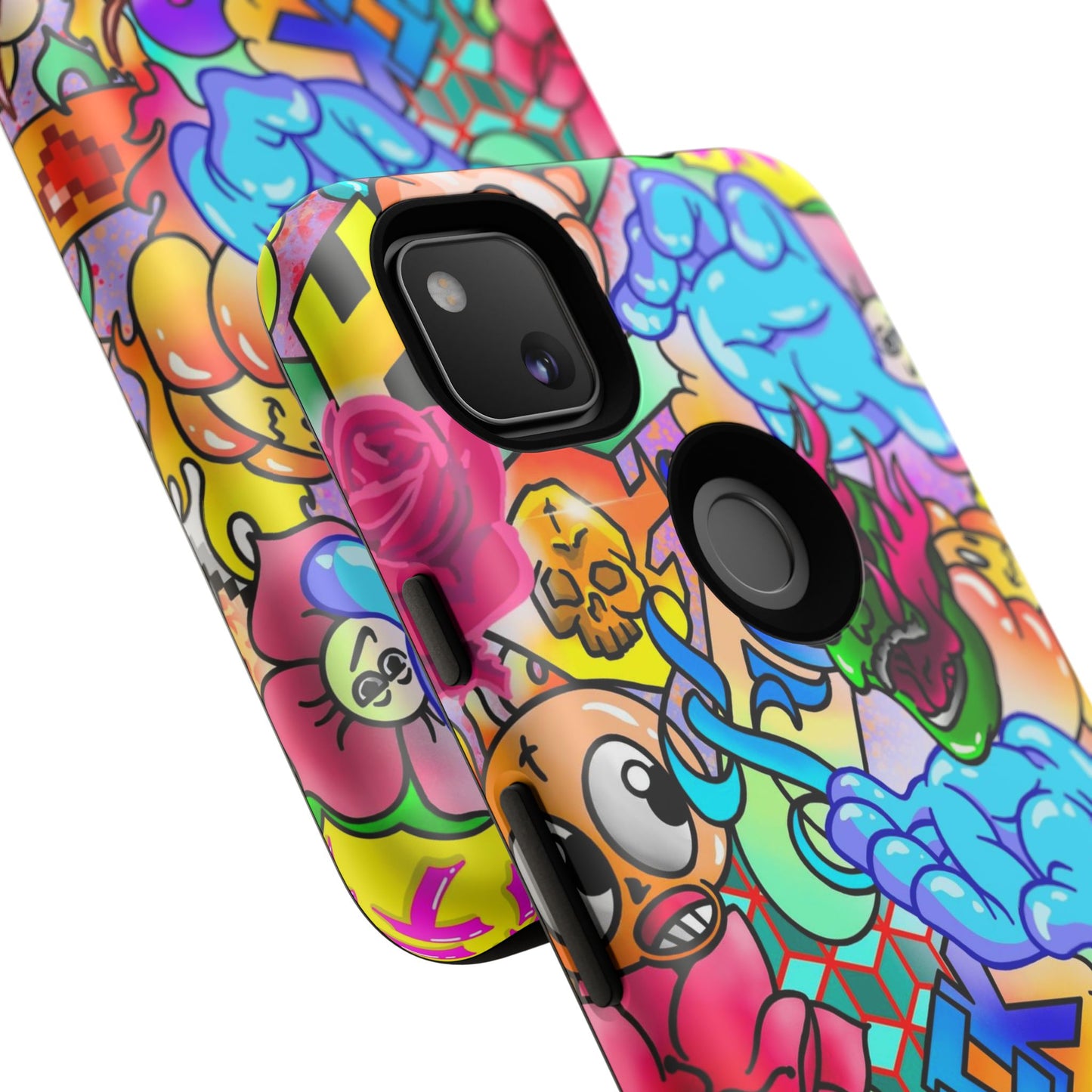 Vibrant Tough Phone Case - Funky Art Design for Gamers & Art Lovers