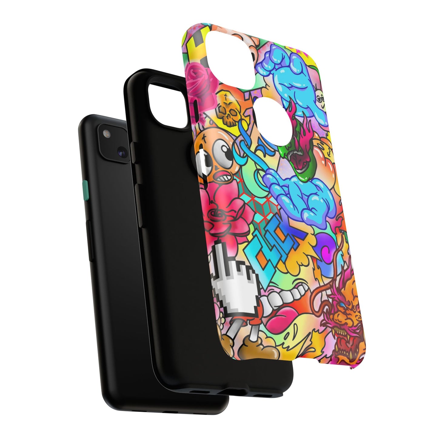 Vibrant Tough Phone Case - Funky Art Design for Gamers & Art Lovers