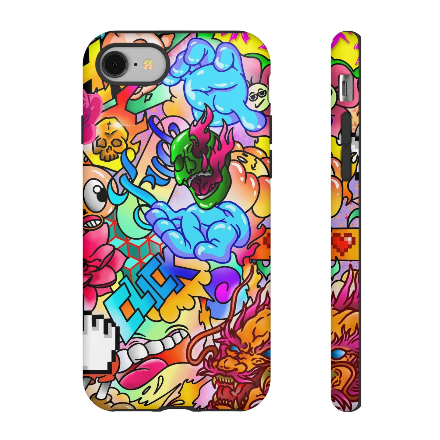Vibrant Tough Phone Case - Funky Art Design for Gamers & Art Lovers